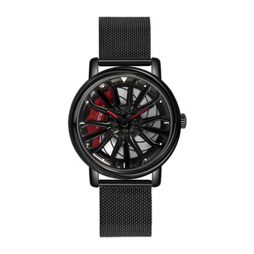SANDA leisure rotatable wheel hollow dial personality steel net band waterproof quartz men's watch