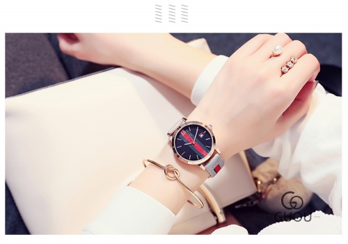 GUOU Fashion European Korean Style Retro Belt Watch Waterproof Calendar Female Watch Roman Classic Quartz Watch