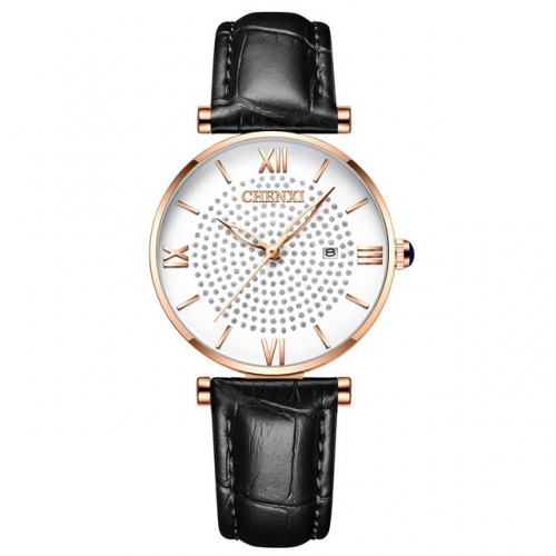 CHENXI Gypsophila Watch Waterproof Calendar Quartz Watch Student Belt Watch