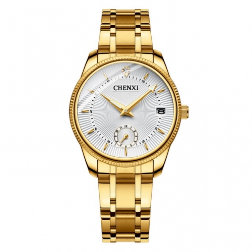 CHENXI Couple Business Ladies Watch Two-Needle Half Watch Calendar Christmas Watch