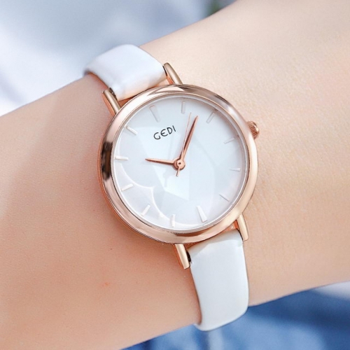 GEDI Elegant Simplicity Versatile Korean Style Fashion Leather Band Waterproof Quartz Ladies Watch