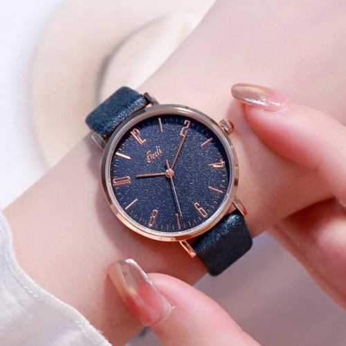 GEDI Ultra Thin Simplicity Textured Dial Digital Scale Student's Waterproof Quartz Ladies Watch