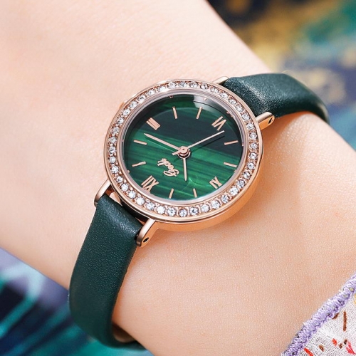 GEDI Light Luxury Diamond Inlaid Ore Texture Dial Hot Sale Waterproof Quartz Ladies Watch