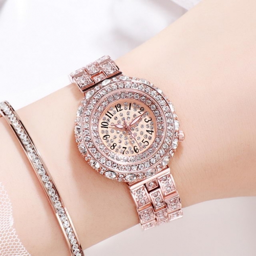 GEDI Shinning Luxury Diamond Inlaid Steel Band Elegant Waterproof Quartz Ladies Watch