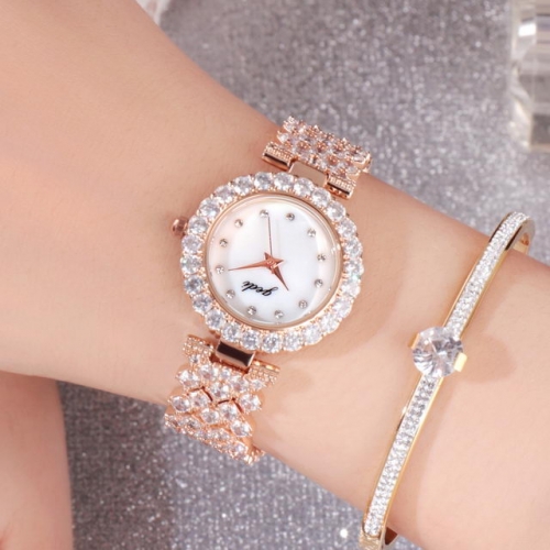 GEDI Luxury Diamond Inlaid Dial Gentlewomen Style Hot Sale Waterproof Quartz Ladies Watch