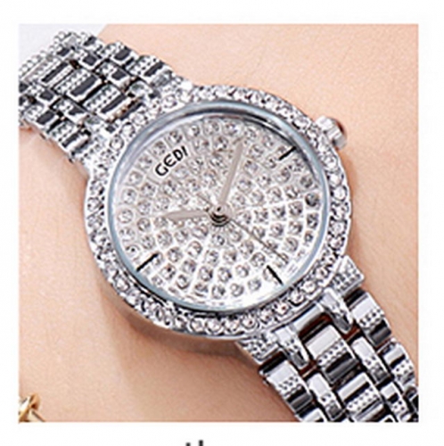 GEDI New Style Elegant Fashion Diamond Inlaid Dial  Waterproof Quartz Ladies Watch