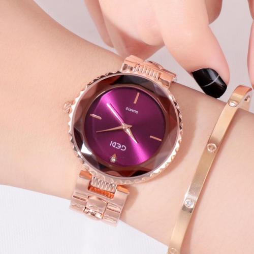 GEDI Diamond Cutting Mirror Simplicity Dial Euramerian Hot Sale Waterproof Quartz Ladies Watch