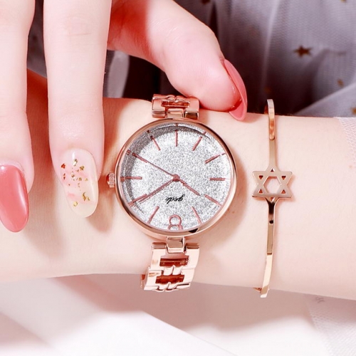 GEDI INS Style Thin Steel Band Simplicity Scale Starry Sky Dial Waterproof Quartz Ladies Watch