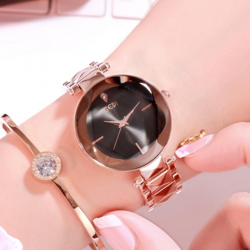 GEDI Simplicity Light Luxury Elegant Diamond Inlaid Dial Waterproof Quartz Ladies Watch