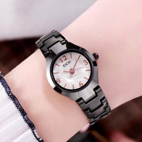 GEDI Simplicity Classical Small Dial Tungsten Steel Band Waterproof Quartz Ladies Watch