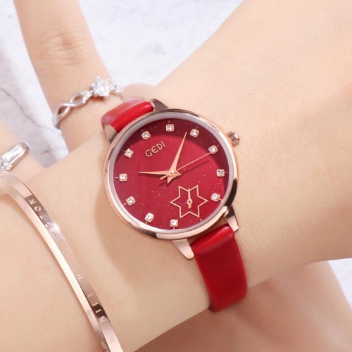 GEDI Starry Sky Diamond Inlaid Dial Independent Seconds Hand Waterproof Quartz Ladies Watch