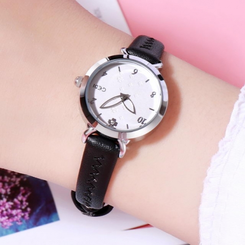 GEDI Girlish Style Simplicity Small Dial Fashion Leather Strap Waterproof Quartz Ladies Watch