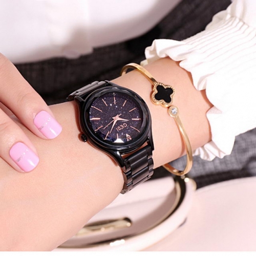 GEDI Shinning Starry Sky Dial Simplicity Scale Fashion Steel Band Waterproof Quartz Ladies Watch