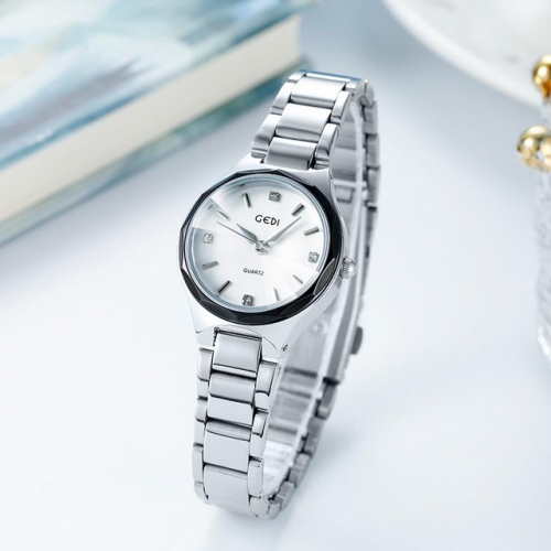 GEDI Classical Retro Diamond Inlaid Dial High-grade Steel Band Waterproof Quartz Ladies Watch