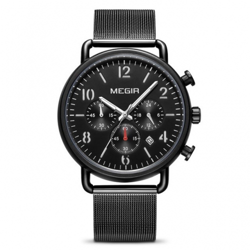 MEGIR Classical Three Small Pin Business Leisure Multi-function Luminous Waterproof Men's Quartz Watch