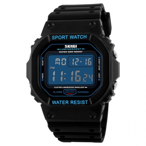 SKMEI Fashion Square Dial Sport Waterproof Chronograph Alarm Clock Luminous Electronic Men's Watch