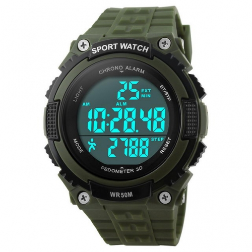 SKMEI Outdoor Sport Multi-function Waterproof Chronograph Luminous Steps Count Electronic Men's Watch