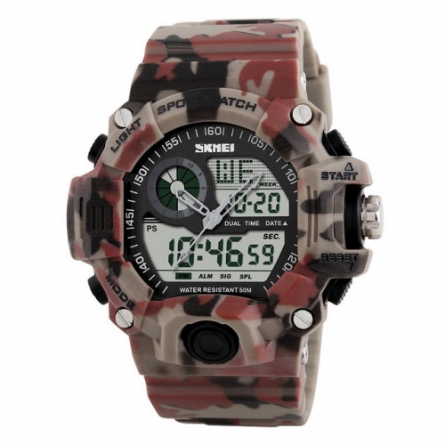 SKMEI Outdoor Sport Camouflage Student's Calendar Chronograph Luminous Electronic Men's Watch