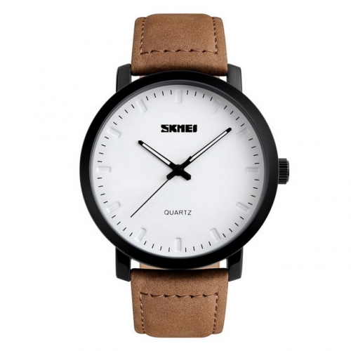 SKMEI Simplicity Fashion Business Leather Strap Hot Sale Luminous Waterproof Quartz Men's Watch