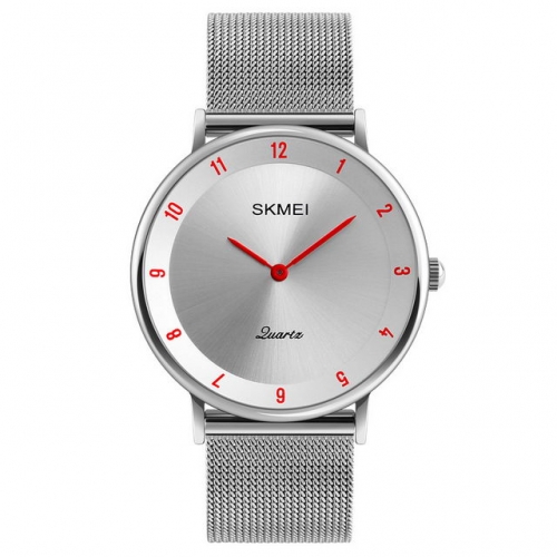 SKMEI Ultra Thin Fashion Simplicity Dial Business Casual Steel Mesh Band Waterproof Quartz Men's Watch