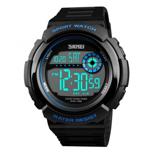 SKMEI Dual Time-zones Outdoor Sport Multi-function Alarm Clock Luminous Waterproof Electronic Men's Watch