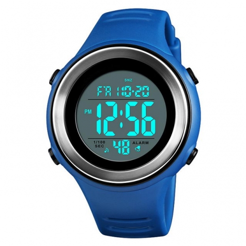 SKMEI Outdoor Sport Fashion Alarm Clock Silica Gel Band Waterproof Electronic Men's Watch