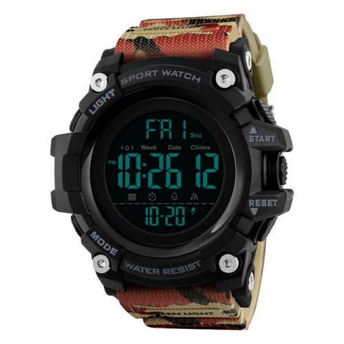 SKMEI Young Style Camouflage Outdoor Sport Multi-function Alarm Clock Chronograph Electronic Men's Watch