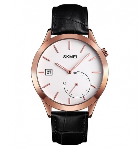 SKMEI Independent Seconds Pointer Simplicity Dial Fashion Calendar Display Waterproof Quartz Men's Watch