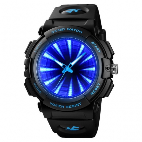 SKMEI New Style Dazzling Led Luminous Simplicity Dial PU Band Waterproof Quartz Men's Watch