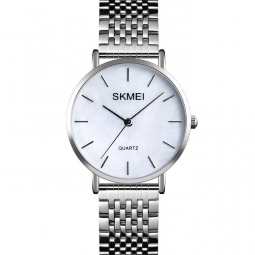 SKMEI Simplicity Elegant Shell Textured Dial High-grade Steel Band Waterproof Quartz Ladies Watch