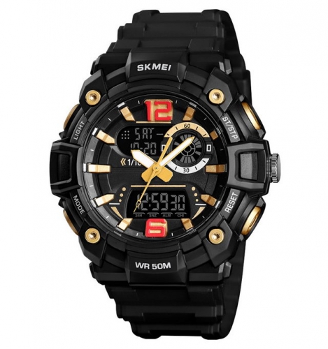 SKMEI Multi-function Outdoor Sport Chronograph Three Time-zones Waterproof Electronic Men's Watch