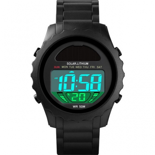 SKMEI Solar Energy Outdoor Sport Multi-function Chronograph Alarm Clock Waterproof Electronic Men's Watch