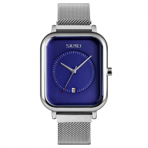 SKMEI Square Simplicity Dial Business Casual Magnet Clasp Calendar Mesh Band Waterproof Quartz Men's Watch