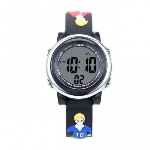 JNEW Colorful Led Luminous Children's Gift Stereo Football Boy Pattern Band Waterproof Electronic kids Watch