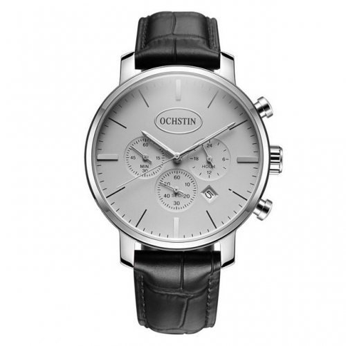 OCHSTIN Simplicity Versatile Dial Three Small Pins Calendar Display Luminous Waterproof Quartz Men's Watch