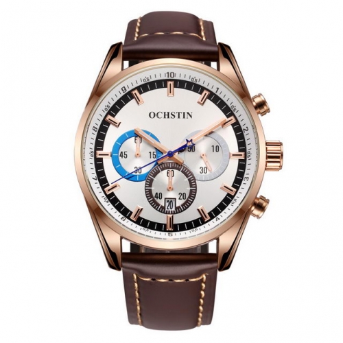 OCHSTIN Three Small Pins Multi-function Calendar Display Fashion Chronograph Luminous Waterproof Quartz Men's Watch