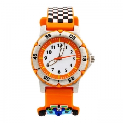 WL 3D Cartoon Stereo Racing Car Pattern Fashion Alloy Dial Luminous Waterproof Quartz Kids Watch