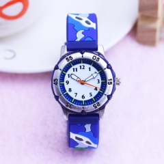 WL Camouflage Pattern PU Band Personality Alloy Dial Army Series Luminous Waterproof Quartz Kids Watch