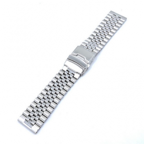 JMK Hot Sale Dull Ring Double Insurance Clasp Flat Interface Solid Five Beads Stainless Steel Watch Strap