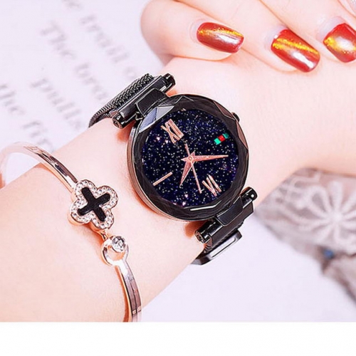 OLIKA Korean Style Hot Sale Starry Sky Dial Diamond Cutting Mirror Waterproof Quartz Ladies Watch