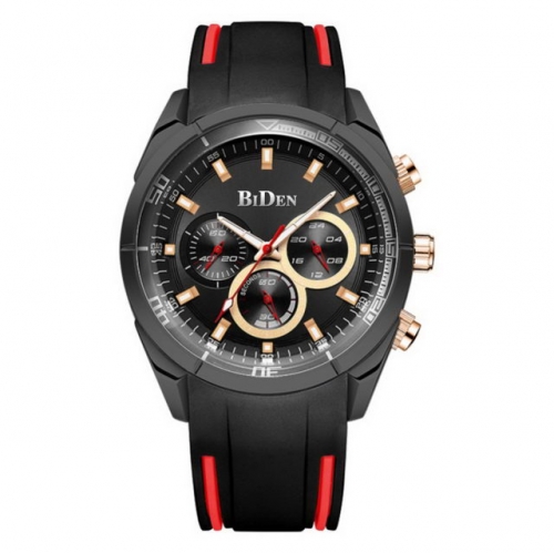 BIDEN Versatile Fashion Sport Multi-function Dial Three Small Pins Luminous Waterproof Quartz Men's Watch