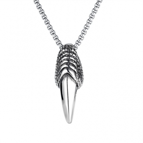 Hot-selling in Europe and America Fashion hip-hop punk style men's necklace, personality trendy street eagle claw shape titanium steel pendant