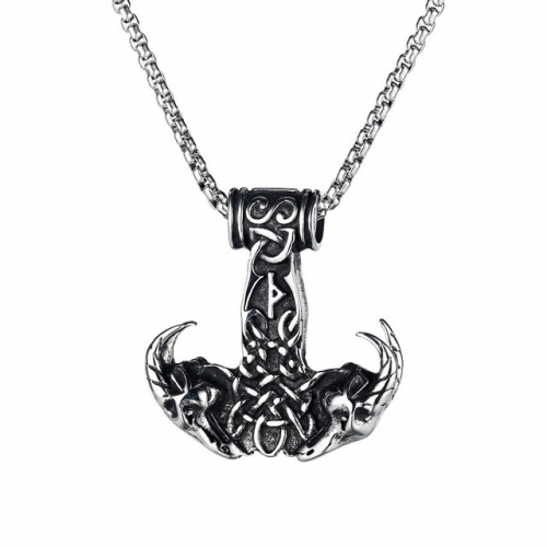 Vintage Pirate Anchor Men's Necklace All-match Stainless Steel Sheep Head Pendant
