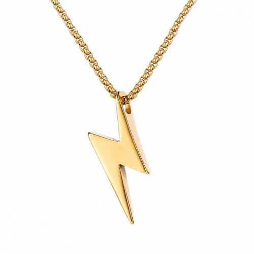 Lightning Pendant Fashion Hip Hop Stainless Steel Men's Necklace Jewellery Necklace Set Low Price