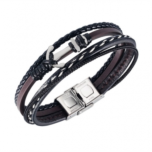 Fashion Multilayer Anchor Leather Bracelet Retro Personality Couple Leather Bracelet