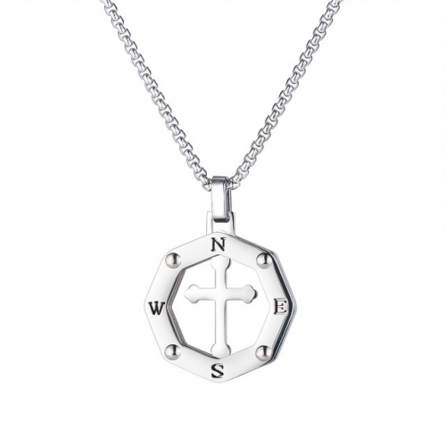 Fashion Cross Men'S Necklace Simple Hollow Titanium Steel Men'S Pendant Jewellery Manufacture Online Shopping