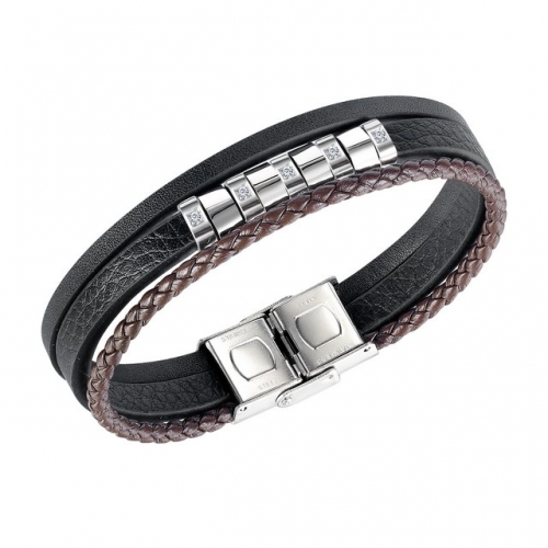 Multi-Layer Woven Leather Bracelet Fashion All-Match Men'S Leather Bracelet Really Cheap Wholesale Jewellery Materials