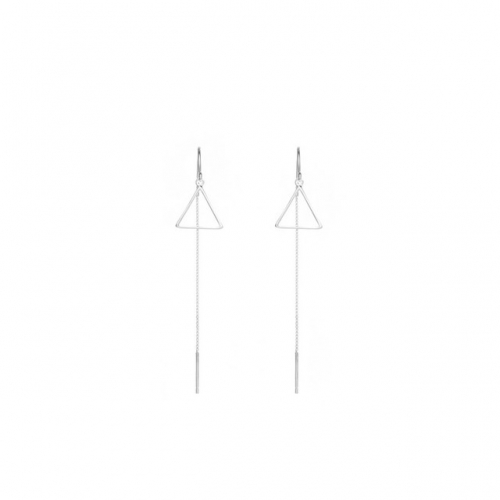 925 Sterling Silver Triangle Long Earrings Geometric Creative Earrings Simple Women'S Earrings Fashion Jewelry Manufacturer China