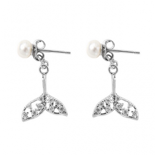 Fishtail Pearl Earrings Ladies New Temperament Earrings Long Tassel Pure Silver Earrings Fashion Jewelry Earrings Wholesale