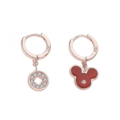 S925 Sterling Silver Earrings Money Agate Mouse Earrings Zodiac Earrings Jewelry Factory China